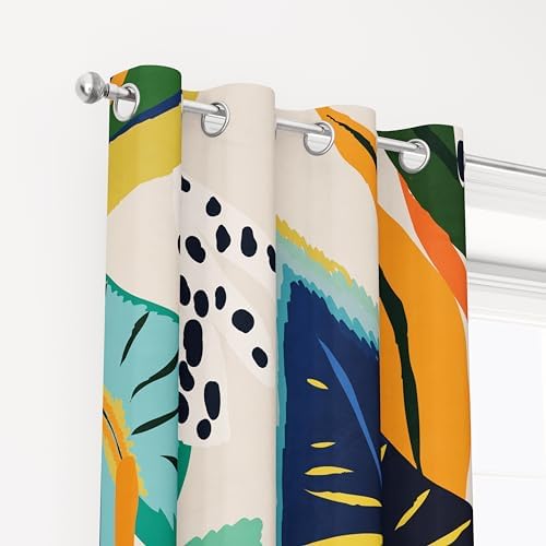 Colorful Blackout Curtains with Grommets 2 Panel Set
