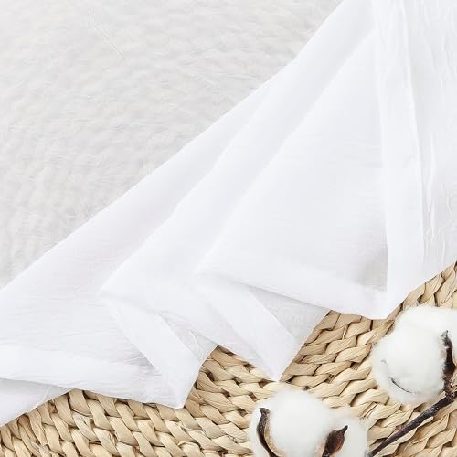 White Sheer Valance Curtains 52x216 for Living Room Decor