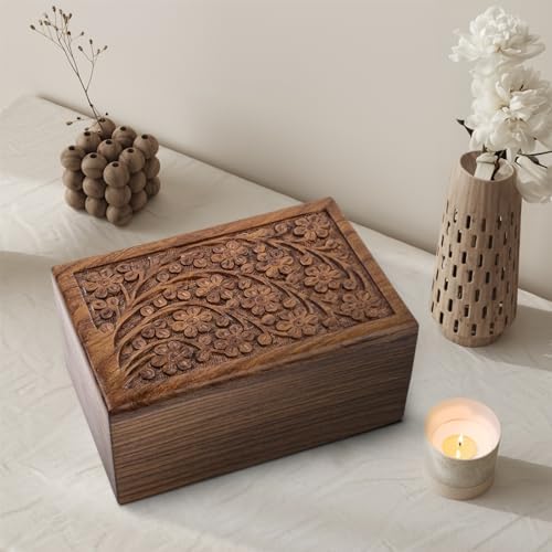 STAR INDIA CRAFT Wooden Urn Box for Ashes