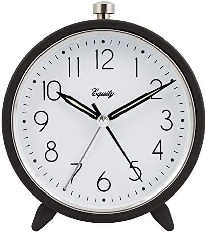 Equity 5 Inch Silent Quartz Alarm Clock Dark Gray