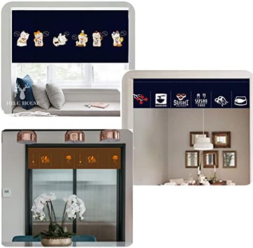 Japanese Sushi Restaurant Curtain Valance 45x165CM Royal Blue
