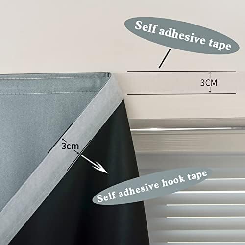 AJAZZ Self Adhesive Portable Blackout Curtains 1-Pack