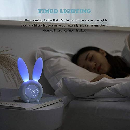 Cute Rabbit Alarm Clock with Temperature Display and Night Light