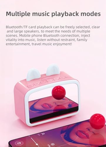 Bluetooth Alarm Clock with FM Radio and Night Light Pink