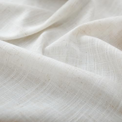 KOUFALL Linen Grommet Curtains Set of 2