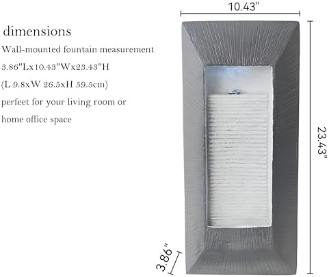 GIDITA 234 In Wall Mounted Modern Resin LED Water Fountain - Charcoal Gray