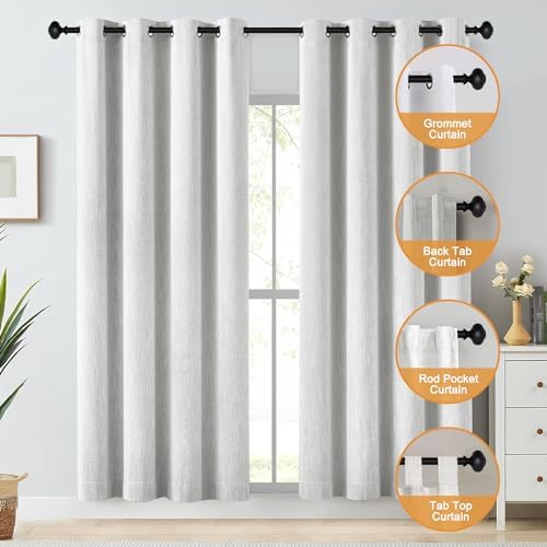 QITERI Black Curtain Rod 48-86 Inches Single Rod with Round Finials