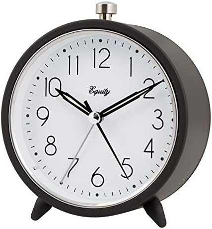 Equity 5 Inch Silent Quartz Alarm Clock Dark Gray