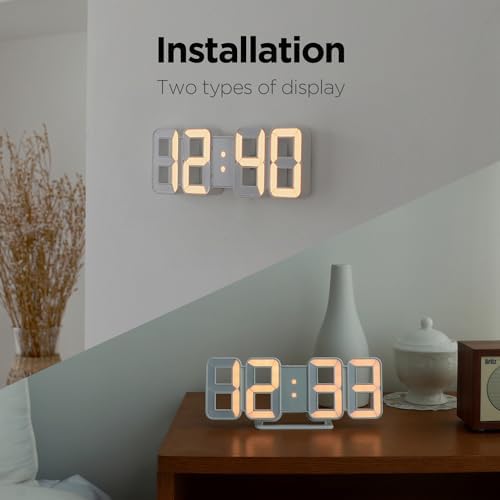 Mooas 3D Pure Mini White Gold LED Clock
