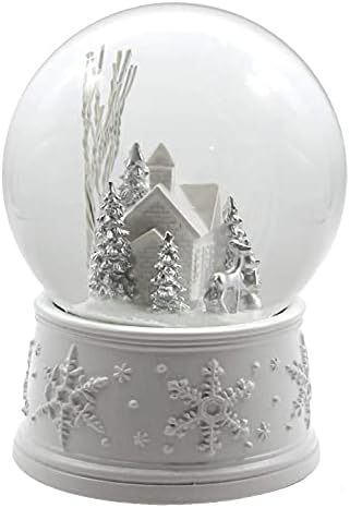 100MM White Christmas Snow Globe with Music