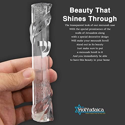 HolYudaica 5 Inch Mezuzah Case with Jerusalem Design