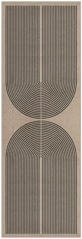 Lahome Modern Rainbow Jute Outdoor Runner Rug 2x6