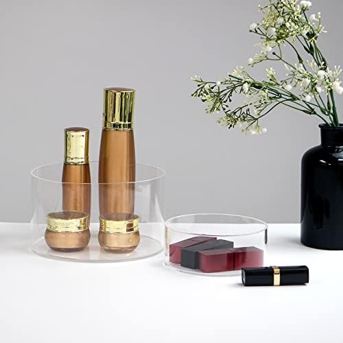 Clear Acrylic Round Display Riser Stands with Hollow Base