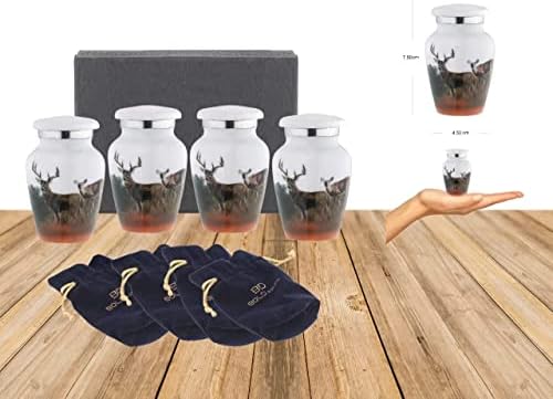 Bold Divine Mini Urn Set of 4 Deers for Human Ashes