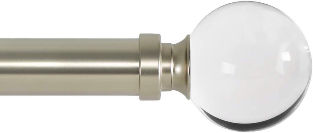 Ivilon Drapery Treatment Curtain Rod 1 Inch Satin Nickel