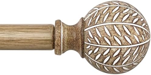 Weathered Wood Boho Curtain Rods 18-60 Inch Set
