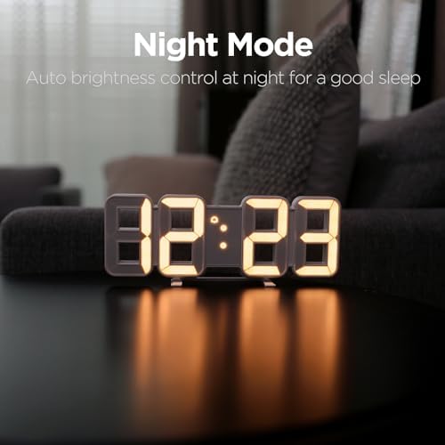 Mooas 3D Pure Mini White Gold LED Clock