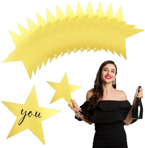 11 Inch Gold Star Cutouts 24Pcs Double Printed Decorations