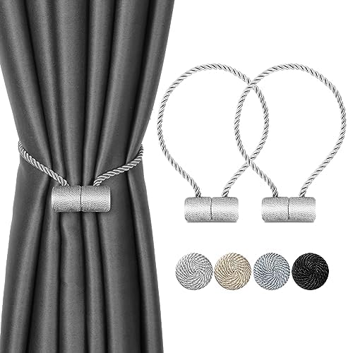 2pcs Magnetic Curtain Holdbacks with Woven Design
