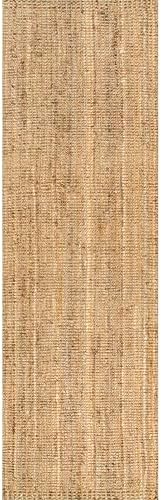 nuLOOM Ashli Solid Jute Runner Rug 26 x 6 Natural