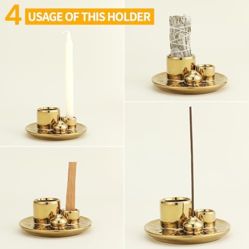 ToolSentryX 4 in 1 Ceramic Incense Burner Golden
