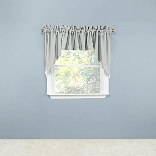 Renaissance Emmett 3Piece Lined Swag Set Silver 102 X 63