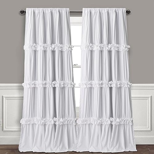 Thermal Insulated Blackout Curtains with Boho Butterfly Flowers