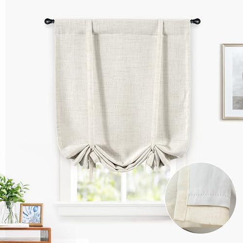 DriftAway Double Layer Linen Blackout Tie Up Curtains