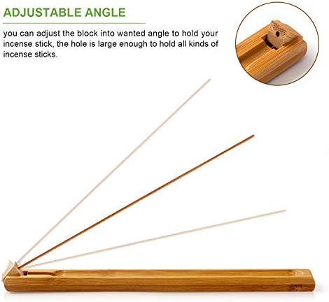 2 Pieces Bamboo Incense Holder with Adjustable Angle