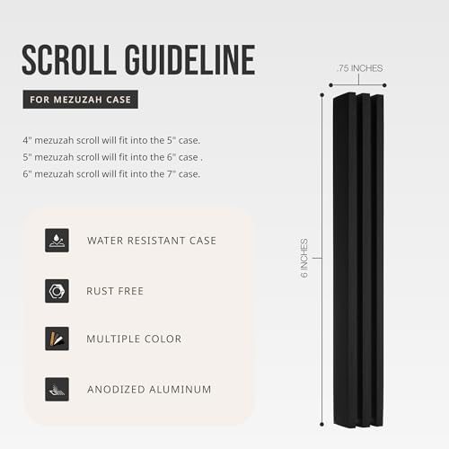 ADI SIDLER LINE DESIGN Aluminum Mezuzah Case - Black 6 Inches