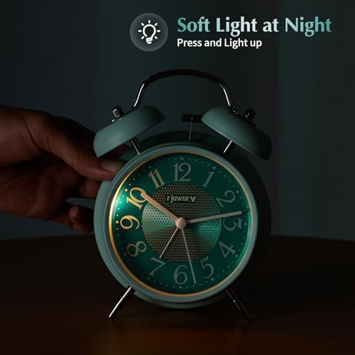 4 Inch Loud Alarm Twin Bell Clock with Night Light for Bedroom