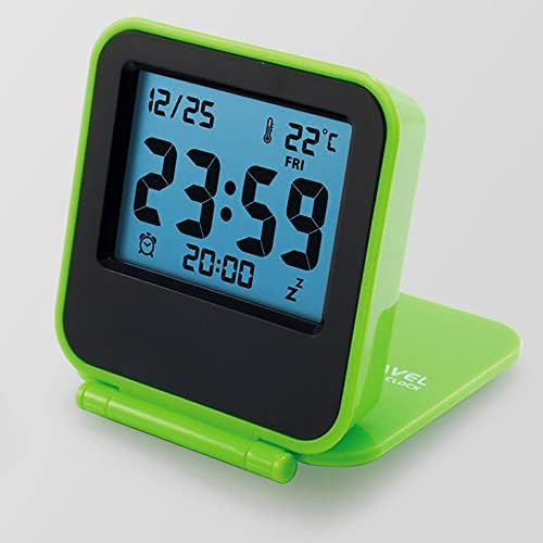 Portable Travel Alarm Clock with LCD Night Light and Temperature Display