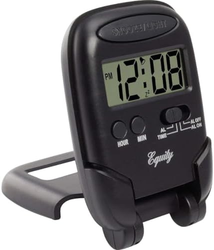 Equity 31302 LCD Travel Alarm Clock with Blue Backlight