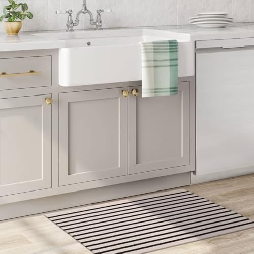 LEEVAN Washable Proch Rug Soft Entryway 23x36 Black and White Area Rug