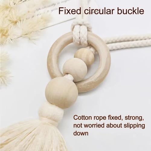 2pcs Wooden Bead Curtain Tiebacks Coffee