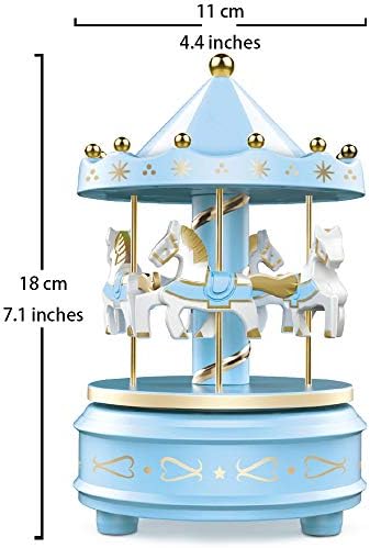 WEofferwhatYOUwant Carousel Music Box Blue