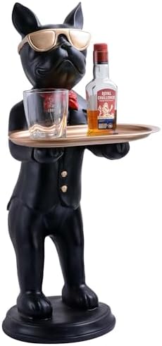 Cool Dog Sculpture with Plate for Home Dcor