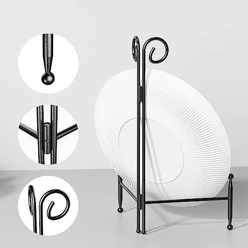 Black Plate Stand Display 12 Inch 2 Pack