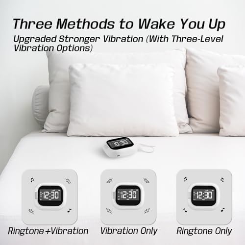 Vibrating Alarm Clock with White Noise and Sleep Sounds