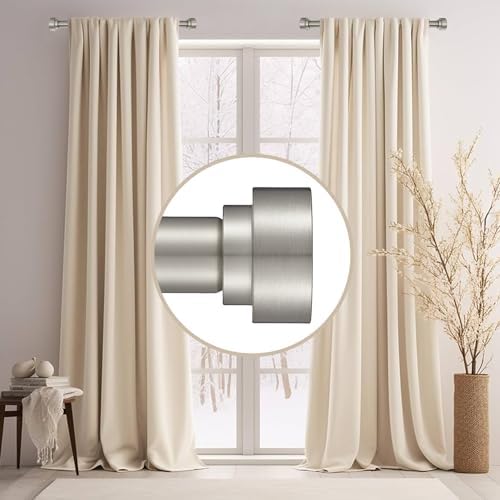 Kemmie 12-20 Inch Telescoping Curtain Rod 1 Inch Diameter Matte Nickel