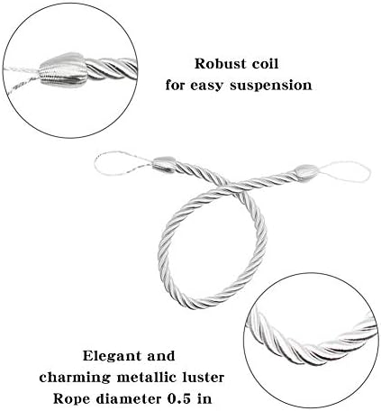 BEL AVENIR Curtain Rope Tiebacks 4 Pack White