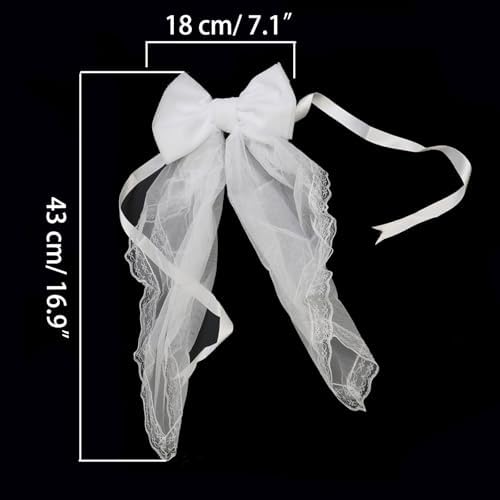 2 Pcs White Lace Bow Curtain Tiebacks Holdbacks