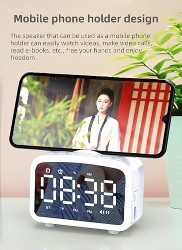 Bluetooth Alarm Clock with FM Radio and Night Light Pink