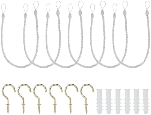 PATIKIL 6 Pack White Curtain Tiebacks Ropes