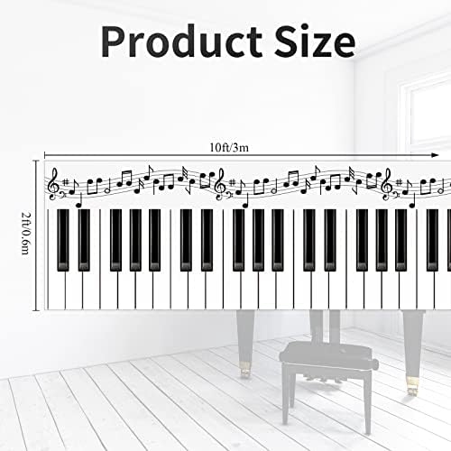 Haull Piano Keyboard Aisle Runner Rug 10x2ft