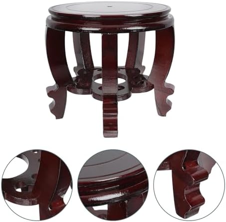 Hemoton 8 Inch Wooden Planter Stand for Home Decor