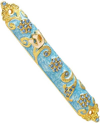 Matashi 45 Inch Hand Painted Mezuzah with Gold and Crystals