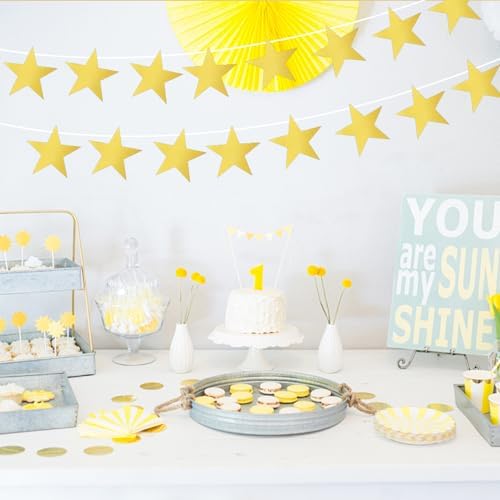 11 Inch Gold Star Cutouts 24Pcs Double Printed Decorations