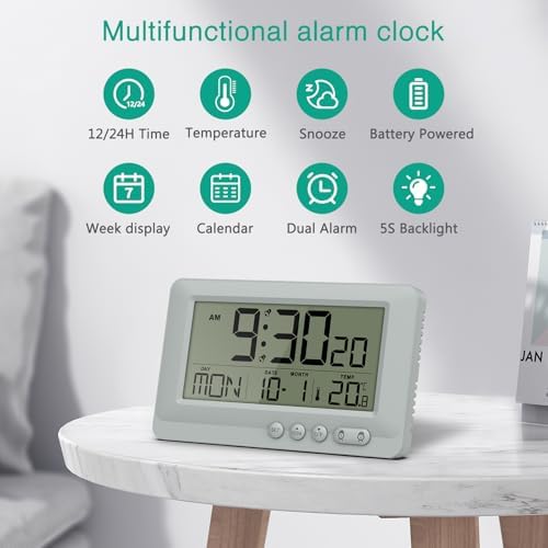 ORIA Digital Alarm Clock with Backlight and Dual Alarms