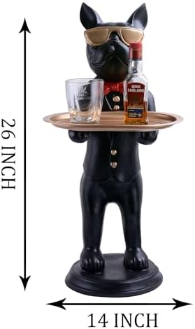 Cool Dog Sculpture with Plate for Home Dcor